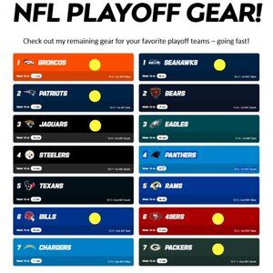 Search my closet for your NFL team!  https://poshmark.com/closet/cathyny62